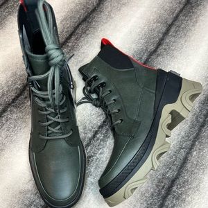 { Sorel } Brex Boot Lace Up Lug Sole Dark Moss Black